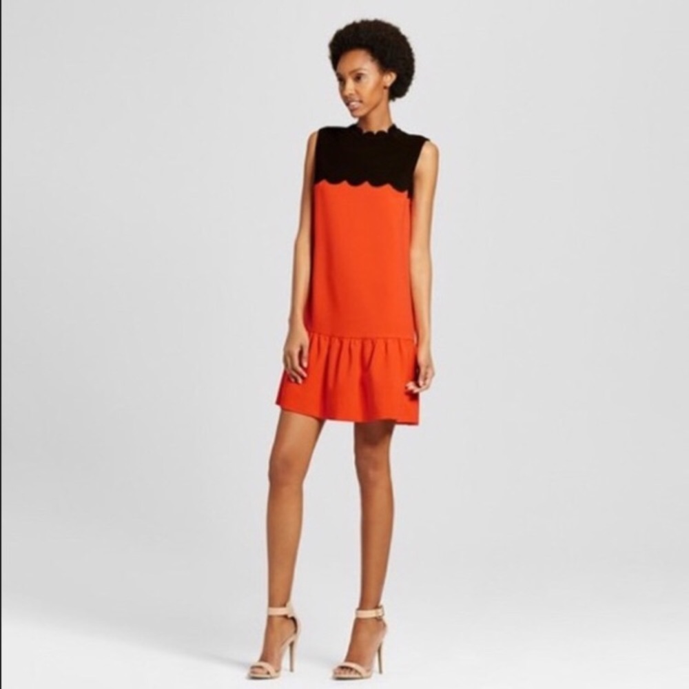 NWOT Victoria Beckham for Target Orange/Black Dress